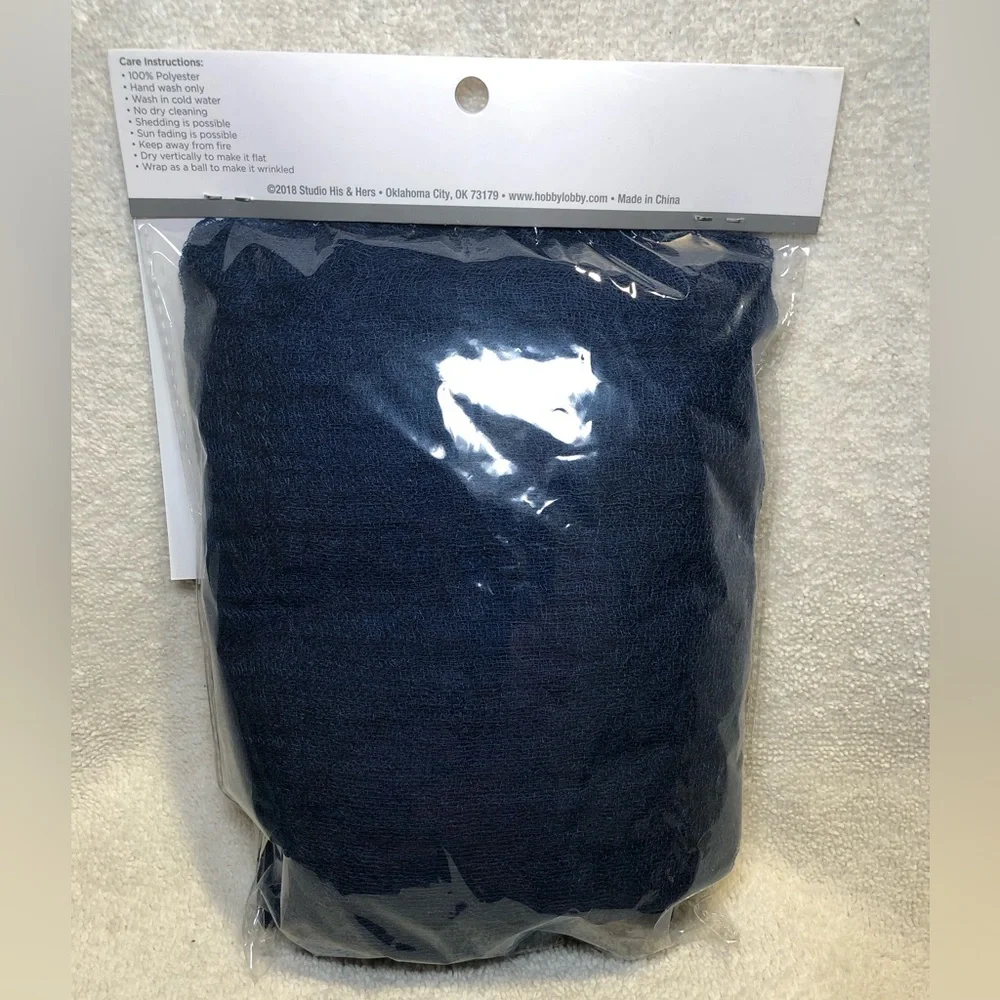 GAUZE TABLE RUNNERS, Navy Blue, 3 New In Package, 8 used once in ziploc